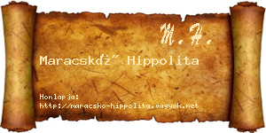 Maracskó Hippolita névjegykártya
